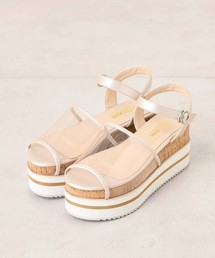 ライン入り厚底サンダル