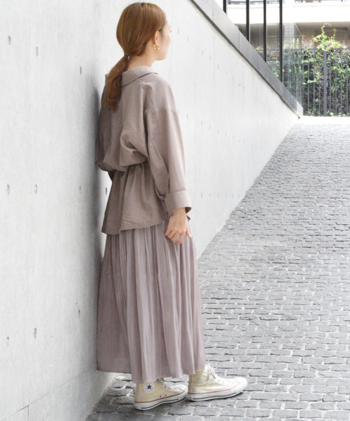 w closet(ダブルクローゼット)の「シャイニーサテン×チュールリバーシブルスカート(スカート・レディース・スモークグレー/ベージュ/ブラウン系その他・FREE)」の19枚目の写真