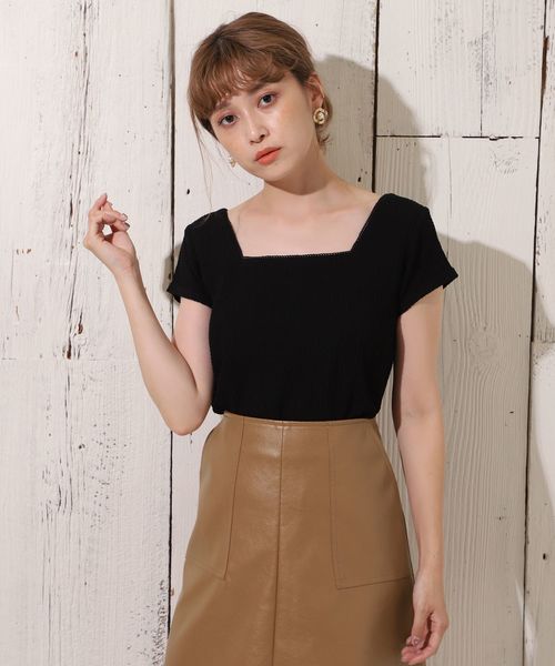 one after another NICE CLAUP（ワンアフターアナザーナイスクラップ）の「フェイクレザーミニ台形スカート（スカート・レディース・アイボリー/ブラウン/キャメル・FREE）」の13枚目の写真