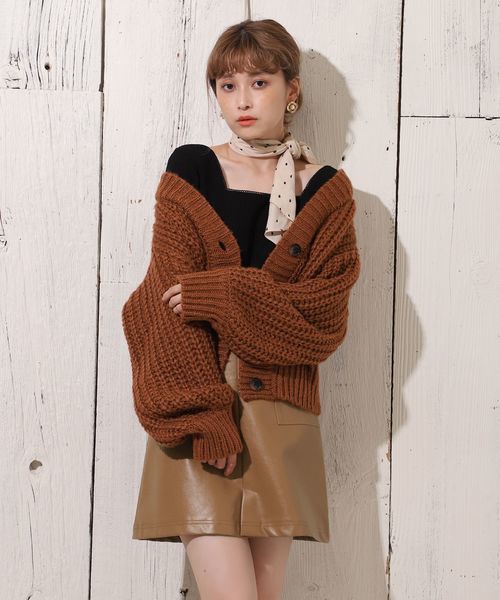 one after another NICE CLAUP（ワンアフターアナザーナイスクラップ）の「フェイクレザーミニ台形スカート（スカート・レディース・アイボリー/ブラウン/キャメル・FREE）」の14枚目の写真