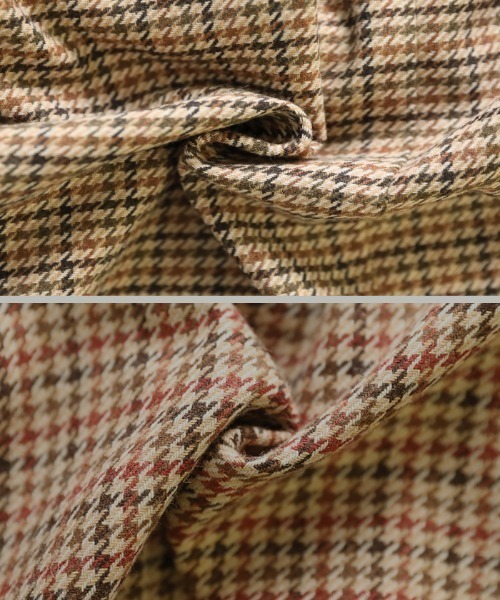 select MOCA(セレクトモカ)の「ガンクラブチェックハイウエストパンツ(その他パンツ・レディース・ベージュ/バーガンディー・SMALL/MEDIUM)」の20枚目の写真