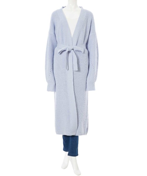 fifth(フィフス)の「ベルト付ロングニットガウン(カーディガン/ボレロ・レディース・ブルー/チャコールグレー・MEDIUM)」の11枚目の写真