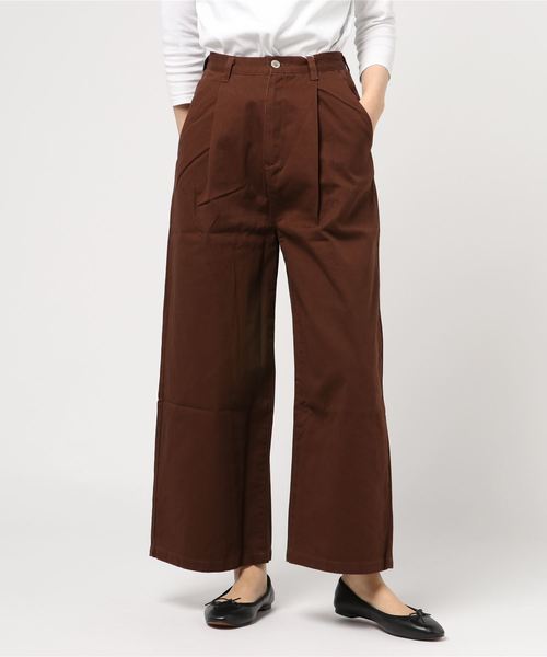 Culture Medium(カルチャーミディアム)の「20sツイルハイウエストワイドパンツ(その他パンツ・レディース・ブラック/ベージュ/パープル/ブラウン/カーキ・FREE)」の3枚目の写真