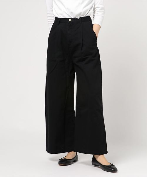 Culture Medium(カルチャーミディアム)の「20sツイルハイウエストワイドパンツ(その他パンツ・レディース・ブラック/ベージュ/パープル/ブラウン/カーキ・FREE)」の2枚目の写真