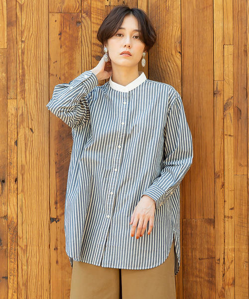 coen（コーエン）の「【WEB限定追加生産・ムック本掲載】ブロードバンドカラー ロングシャツ（シャツ/ブラウス・レディース・ブラウン/ホワイト/ロイヤルブルー・FREE）」の14枚目の写真