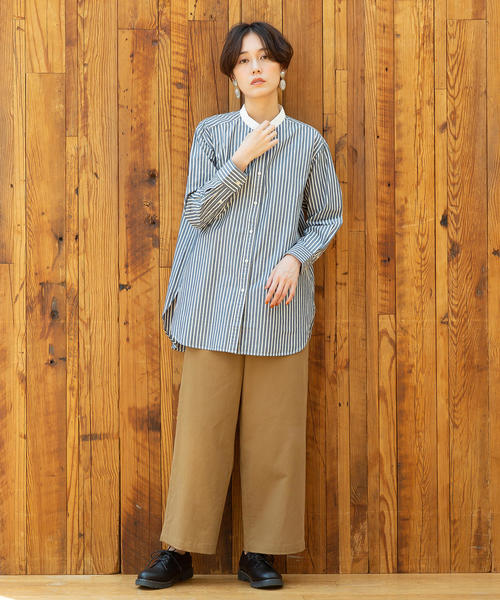 coen（コーエン）の「【WEB限定追加生産・ムック本掲載】ブロードバンドカラー ロングシャツ（シャツ/ブラウス・レディース・ブラウン/ホワイト/ロイヤルブルー・FREE）」の7枚目の写真