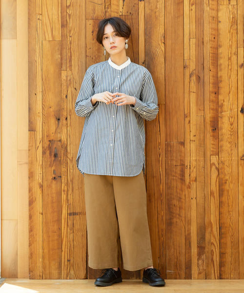 coen（コーエン）の「【WEB限定追加生産・ムック本掲載】ブロードバンドカラー ロングシャツ（シャツ/ブラウス・レディース・ブラウン/ホワイト/ロイヤルブルー・FREE）」の8枚目の写真