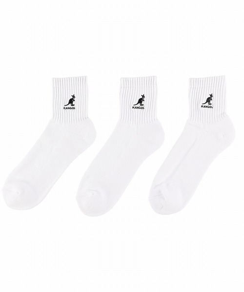 KANGOL（カンゴール）の「【KANGOL】カンゴール/クォーター丈ソックス /メンズ/無地3足セット（ソックス/靴下・メンズ・ホワイト/ブラック/マルチ・FREE）」の2枚目の写真