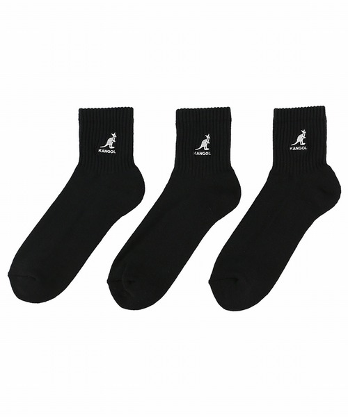 KANGOL（カンゴール）の「【KANGOL】カンゴール/クォーター丈ソックス /メンズ/無地3足セット（ソックス/靴下・メンズ・ホワイト/ブラック/マルチ・FREE）」の3枚目の写真