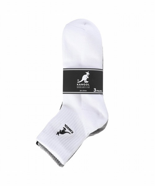 KANGOL（カンゴール）の「【KANGOL】カンゴール/クォーター丈ソックス /メンズ/無地3足セット（ソックス/靴下・メンズ・ホワイト/ブラック/マルチ・FREE）」の4枚目の写真