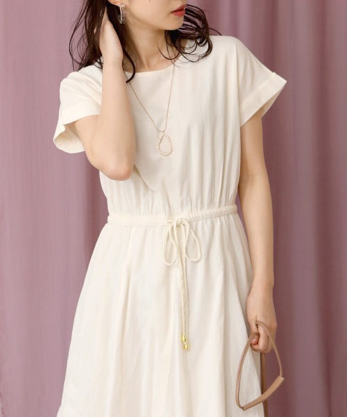 Bou Jeloud（ブージュルード）の「Made in INDIA◆6枚ハギフレアマキシワンピース/ウエストマークバイカラーロングワンピ/コットンギャザースカート（ワンピース・レディース・ホワイト系その他/A/モカ/チャコールグレー/レッド・38）」の9枚目の写真