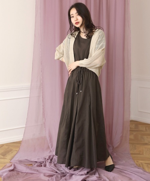 パヤカフード付きベージュロングワンピース Bou Jeloud（ブージュルード）の「Made in INDIA◇6枚ハギフレア