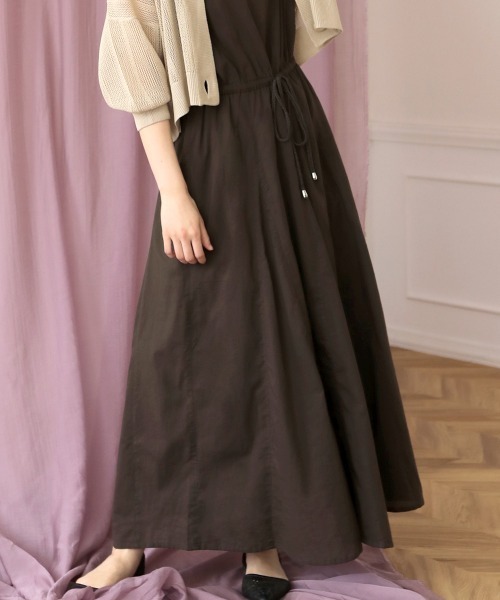 Bou Jeloud（ブージュルード）の「Made in INDIA◆6枚ハギフレアマキシワンピース/ウエストマークバイカラーロングワンピ/コットンギャザースカート（ワンピース・レディース・ホワイト系その他/A/モカ/チャコールグレー/レッド・38）」の12枚目の写真