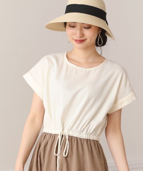 Bou Jeloud（ブージュルード）の「Made in INDIA◆6枚ハギフレアマキシワンピース/ウエストマークバイカラーロングワンピ/コットンギャザースカート（ワンピース・レディース・ホワイト系その他/A/モカ/チャコールグレー/レッド・38）」の20枚目の写真