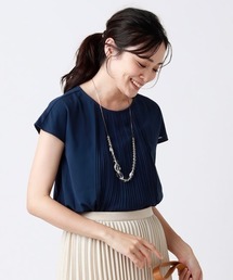 シフォン タックデザイン半袖カットソー