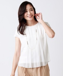 シフォン タックデザイン半袖カットソー