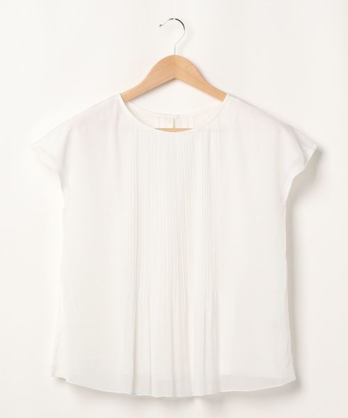 NEWYORKER(ニューヨーカー)の「シフォン タックデザイン半袖カットソー(Tシャツ/カットソー・レディース・ホワイト/ネイビー・M/L)」の11枚目の写真