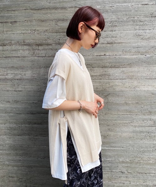 PAGEBOY（ページボーイ）の「メッシュアミニットベスト（ベスト・レディース・ブラック/グレイッシュベージュ・FREE）」の15枚目の写真