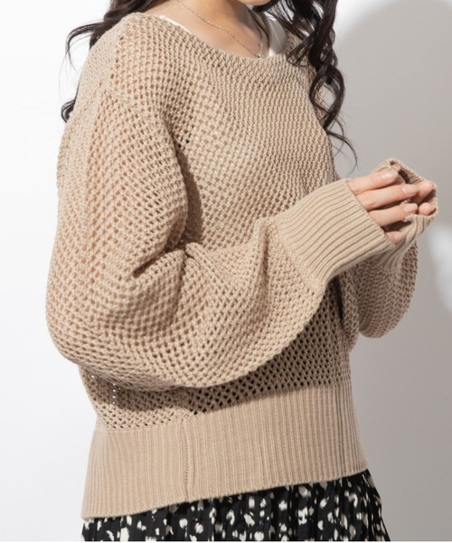 Mysa&Liina(ミーサリーナ)の「前後2WAYリボン透かし柄ニットカーディガン(カーディガン/ボレロ・レディース・モカ/ブラウン/ブラック・M)」の3枚目の写真