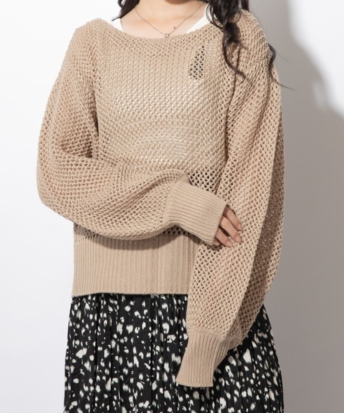 Mysa&Liina(ミーサリーナ)の「前後2WAYリボン透かし柄ニットカーディガン(カーディガン/ボレロ・レディース・モカ/ブラウン/ブラック・M)」の9枚目の写真