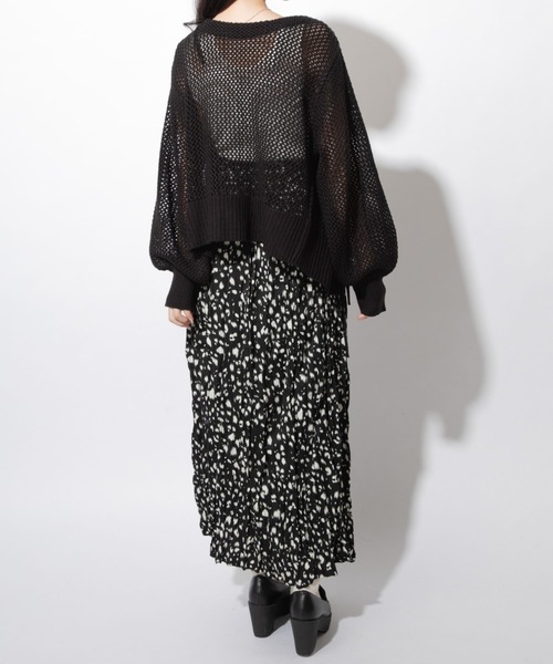 Mysa&Liina(ミーサリーナ)の「前後2WAYリボン透かし柄ニットカーディガン(カーディガン/ボレロ・レディース・モカ/ブラウン/ブラック・M)」の7枚目の写真