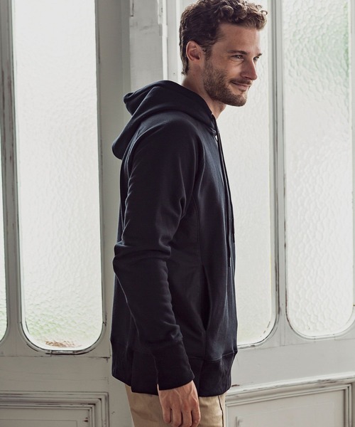 1piu1uguale3 RELAX（ウノピュウノウグァーレトレリラックス）の「1PIU1UGUALE3 RELAX(ウノピゥウノウグァーレトレ)裏毛切り替えプルオーバーパーカー（パーカー・メンズ・ブラック/グレー・S/L/M/XL/XXL）」の5枚目の写真