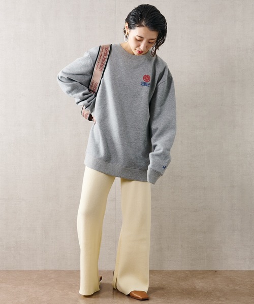 FRANKLIN & MARSHALL(フランクリンマーシャル)の「FRANKLIN & MARSHALLxFREAK'S STORE/フランクリンマーシャル フリークスストア別注ビッグシルエットクルーネックスウェット(スウェット・レディース・ブラック/グレー/グレイッシュベージュ・マルチサイズ)」の5枚目の写真