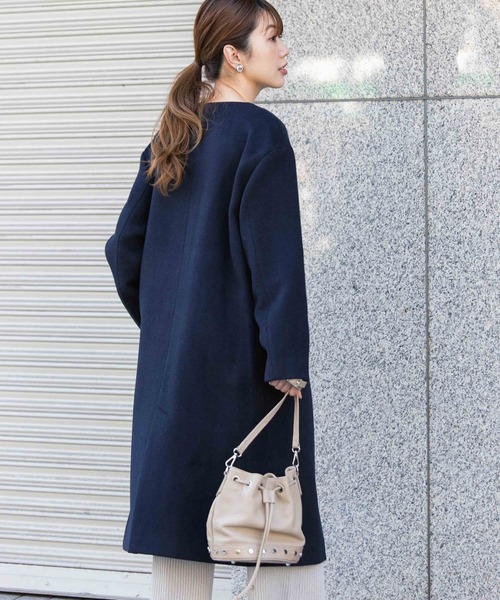 A989 URBAN RESEARCH ノーカラーコート ウール混 アウター 冬 URBAN RESEARCH Sonny Label（アーバンリサーチサニーレーベル