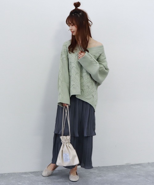 archives（アルシーヴ）の「プリーツティアードスカート（スカート・レディース・ベージュ/グリーン/ブルー/ピンクベージュ・MEDIUM）」の9枚目の写真