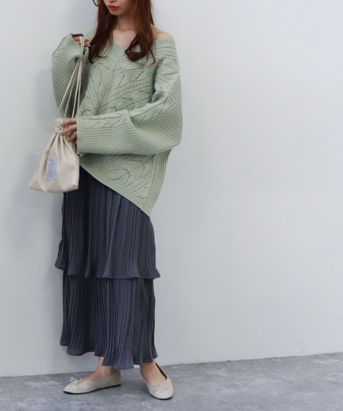 archives（アルシーヴ）の「プリーツティアードスカート（スカート・レディース・ベージュ/グリーン/ブルー/ピンクベージュ・MEDIUM）」の8枚目の写真