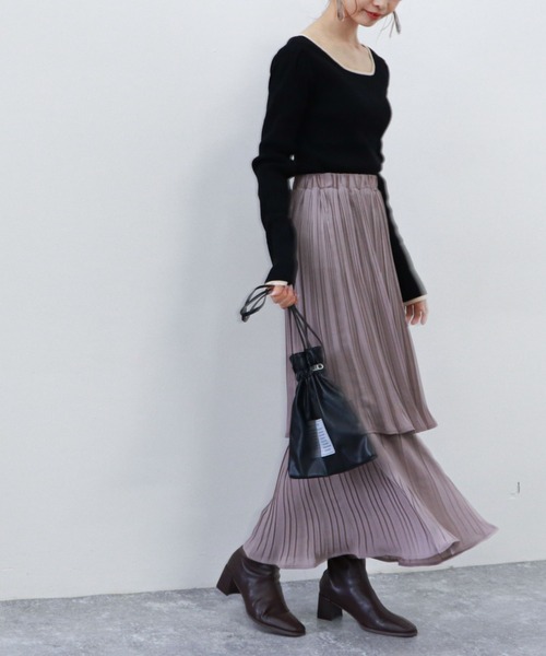 archives（アルシーヴ）の「プリーツティアードスカート（スカート・レディース・ベージュ/グリーン/ブルー/ピンクベージュ・MEDIUM）」の14枚目の写真