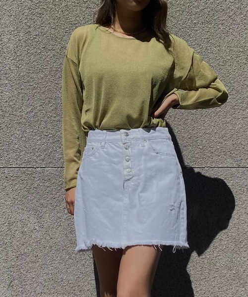 Avvenente(アベネンテ)の「【Avvenente】シアールーズニット(ニット/セーター・レディース・アイボリー/ブラック/ベージュ/グリーン・M)」の2枚目の写真