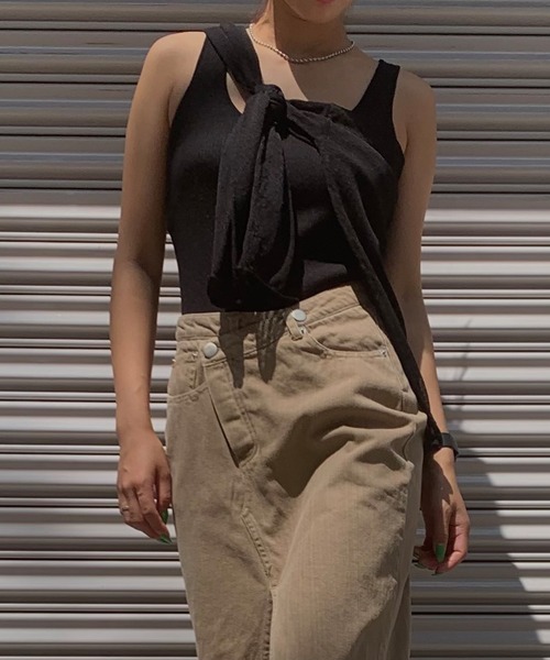 Avvenente(アベネンテ)の「【Avvenente】シアールーズニット(ニット/セーター・レディース・アイボリー/ブラック/ベージュ/グリーン・M)」の4枚目の写真