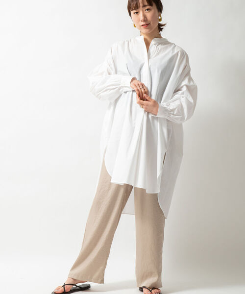NOLLEY’S(ノーリーズ)の「タイプライターギャザーロングシャツ(シャツ/ブラウス・レディース・ホワイト/ブルー系その他3・FREE)」の15枚目の写真