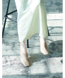 Re:EDIT | [2021S/S PRE ORDER]スクエアトゥステッチラインミュールサンダル(パンプス)