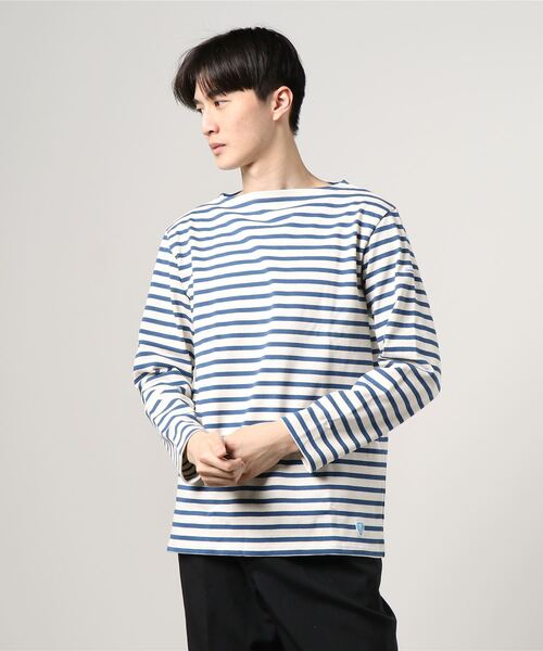 ORCIVAL(オーシバル)の「ORCIVAL / フレンチバスク シャツ<MEN>(Tシャツ/カットソー・メンズ・グリーン系その他4/ネイビー・4/5)」の16枚目の写真