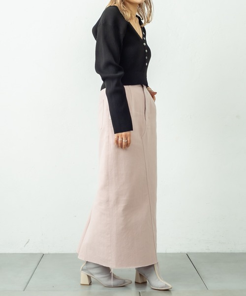 mystic(ミスティック)の「バックフレアタイトスカート(スカート・レディース・ピンク/オフホワイト/ブラック・1/2)」の10枚目の写真