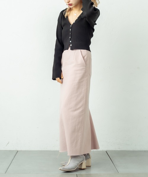 mystic(ミスティック)の「バックフレアタイトスカート(スカート・レディース・ピンク/オフホワイト/ブラック・1/2)」の11枚目の写真