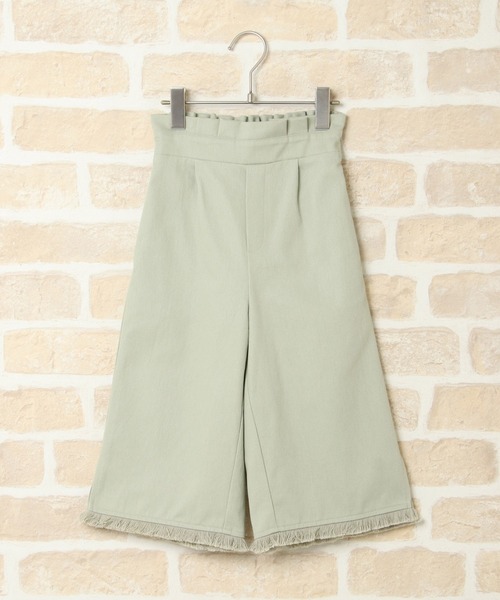 ikka（イッカ）の「カツラギカラーワイドパンツ(120~160cm)（その他パンツ・キッズ・ベージュ/グリーン・140/120/150/130/160）」の2枚目の写真