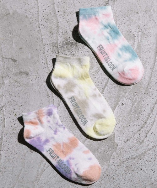 FRUIT OF THE LOOM（フルーツオブザルーム）の「スニーカー丈タイダイソックス / 3足セット  / ペールカラー / アクセント（ソックス/靴下・レディース・マルチ・23cm～25cm）」の9枚目の写真