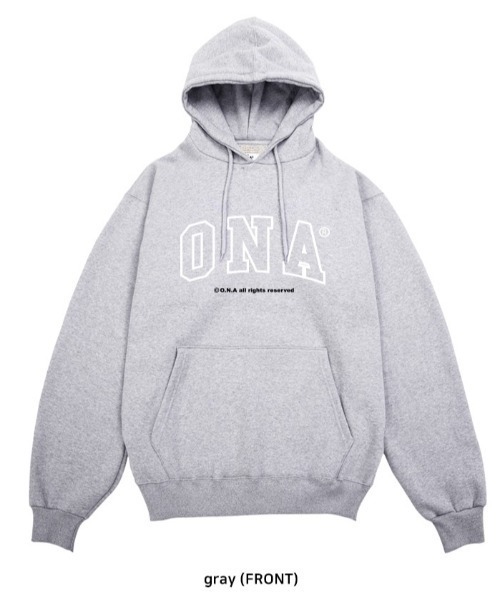 ONA（オーエヌエー）の「『ONA/オーエヌエー』2ND ONA BIG LOGO NAPPING OVER HOODIE/ビッグロゴ ナッピング オーバーフーディー（パーカー・メンズ・ライトグレー/ブラック/グレー・FREE）」の12枚目の写真