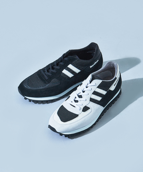 セール】【別注/ZDA】ナイロンライン レザースニーカー 2200PH