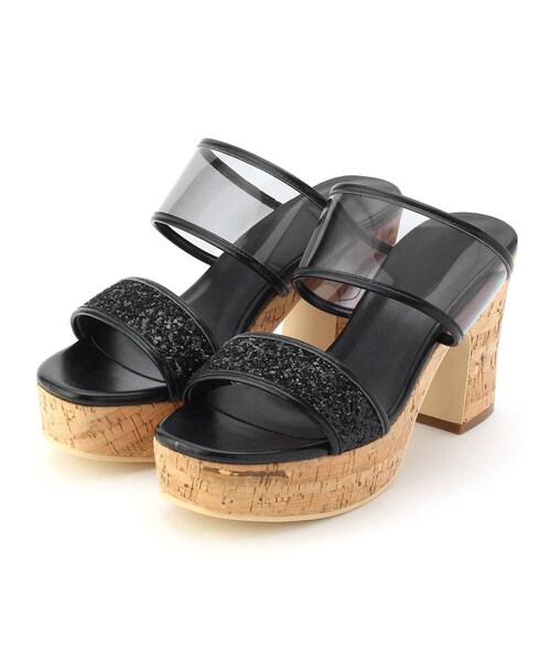 ESPERANZA（エスペランサ）の「◆グリッターコルクプラットフォーム厚底サンダル（サンダル・レディース・その他1/ブロンズ/ブラック系2/ピンク系6・LL/S/M/L）」の2枚目の写真