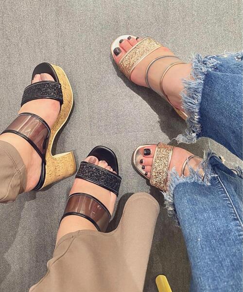 ESPERANZA（エスペランサ）の「◆グリッターコルクプラットフォーム厚底サンダル（サンダル・レディース・その他1/ブロンズ/ブラック系2/ピンク系6・LL/S/M/L）」の19枚目の写真