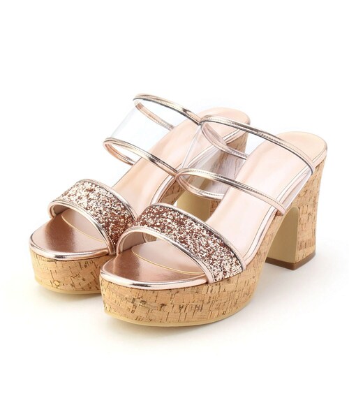 ESPERANZA（エスペランサ）の「◆グリッターコルクプラットフォーム厚底サンダル（サンダル・レディース・その他1/ブロンズ/ブラック系2/ピンク系6・LL/S/M/L）」の3枚目の写真
