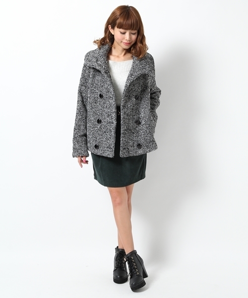 Heather（ヘザー）の「ヘリンボーンショートコート 551148（その他