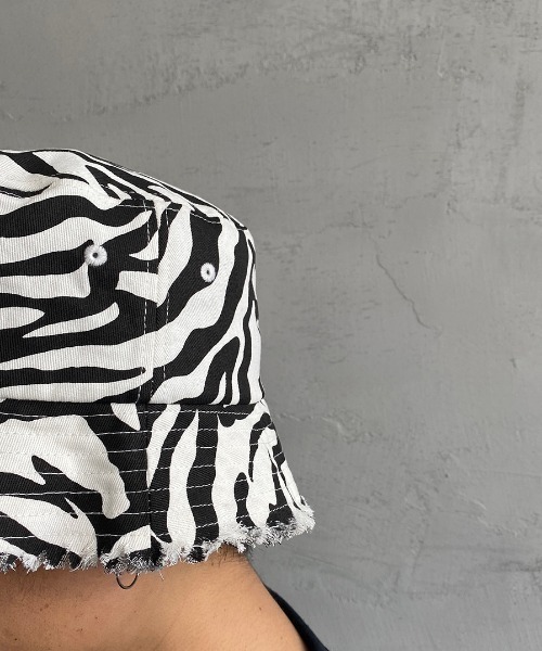JEANS FACTORY Clothes（ジーンズファクトリークローズ）の「[Jeans Factory Clothes/ジーンズファクトリークローズ] フリンジバケットハット（ハット・メンズ・ブラック/アイボリー/ミント/レオパード/ゼブラ・L）」の10枚目の写真