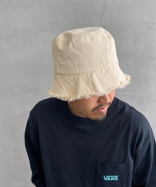 JEANS FACTORY Clothes（ジーンズファクトリークローズ）の「[Jeans Factory Clothes/ジーンズファクトリークローズ] フリンジバケットハット（ハット・メンズ・ブラック/アイボリー/ミント/レオパード/ゼブラ・L）」の19枚目の写真