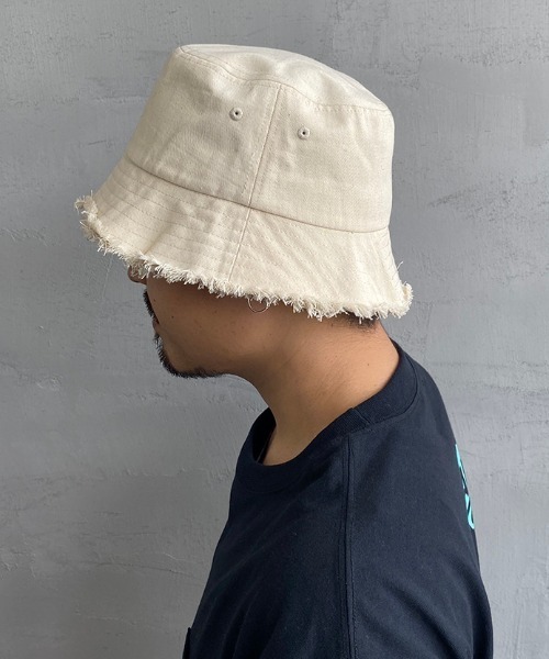 JEANS FACTORY Clothes（ジーンズファクトリークローズ）の「[Jeans Factory Clothes/ジーンズファクトリークローズ] フリンジバケットハット（ハット・メンズ・ブラック/アイボリー/ミント/レオパード/ゼブラ・L）」の6枚目の写真