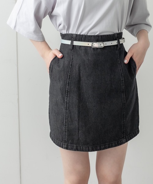 OLIVE des OLIVE（オリーブデオリーブ）の「Pureミニスカート（スカート・レディース・グリーン系その他/ライトグリーン/オフホワイト/ブラック系その他/スミクロ・FREE）」の4枚目の写真